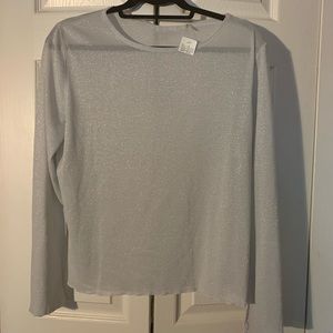 Anthropologie One Girl Who Metallic Top-XL